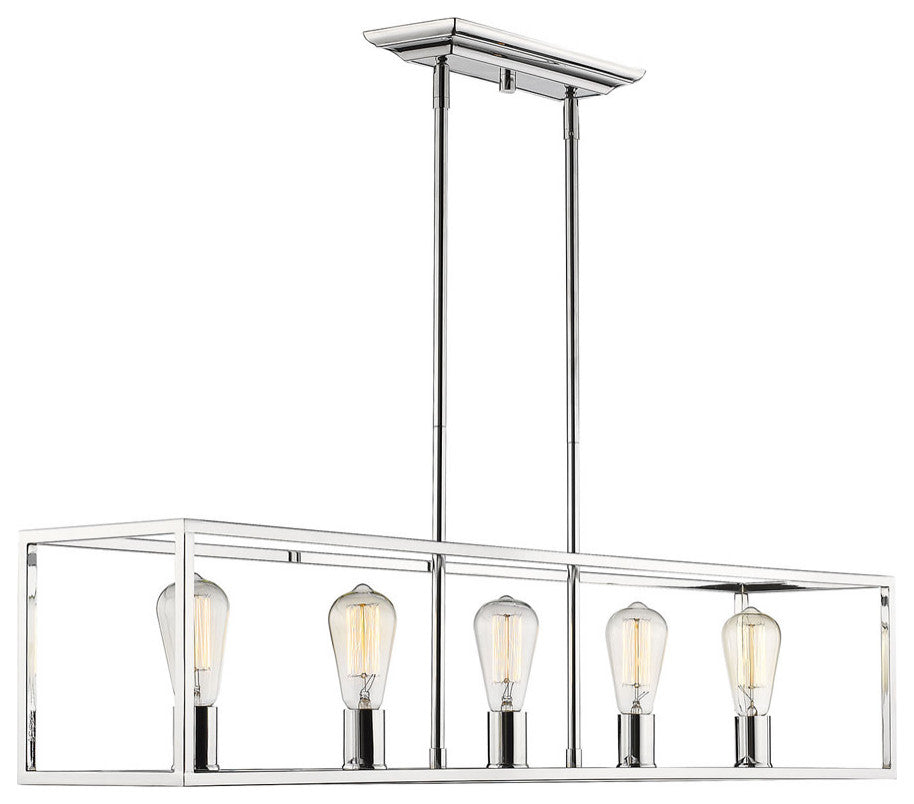 Golden Lighting 2072-LP Wesson 5 Light 41"W Linear Chandelier - Black