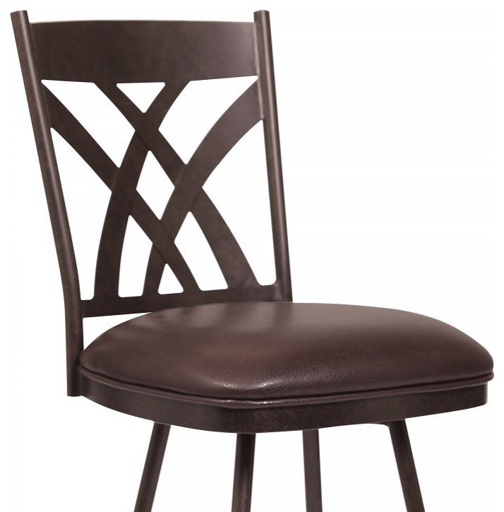 Dover 26" Counter Height Barstool, Auburn Bay and Brown Faux Leather