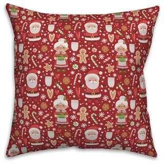 Mr and Mrs Claus 18"x18" Throw Pillow Cover