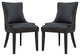 Marquis Dining Chair Faux Leather Set of 2, Black