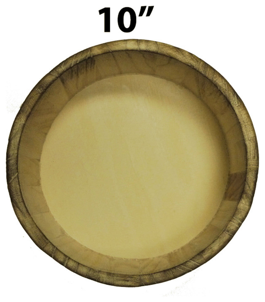 10" Wooden Made Wash Round Wood Crate, Set of 3