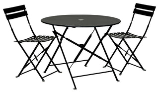 30" Round Bistro Table Set, Black