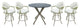 Swivel Counter Metal Pub Set - M-70 Stools 26" or 30", Ocean Beige - Beige, 30", Crackle Glass