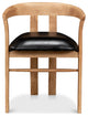 Rift Dining Chairs Set of 2 Black Leather Seat Curved Back