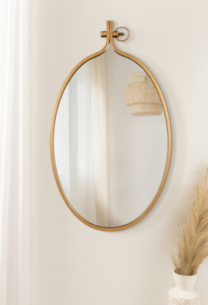 Yitro Metal Framed Wall Mirror, Gold 20x34
