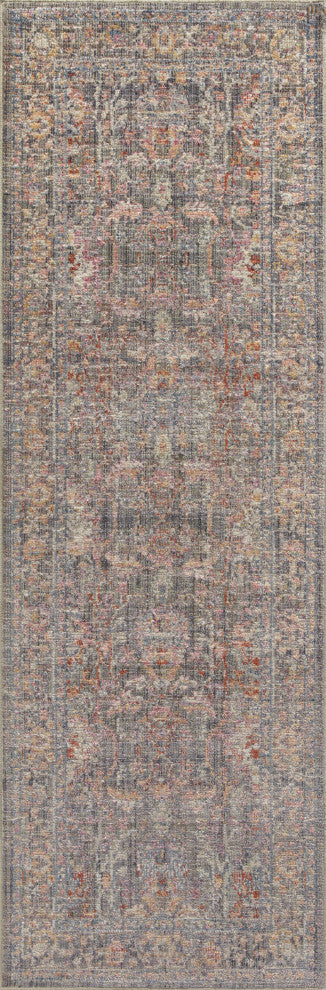 Chris Loves Julia x Loloi Rosemarie Area Rug, Stone/Multi, 2'-7" X 8'-0"