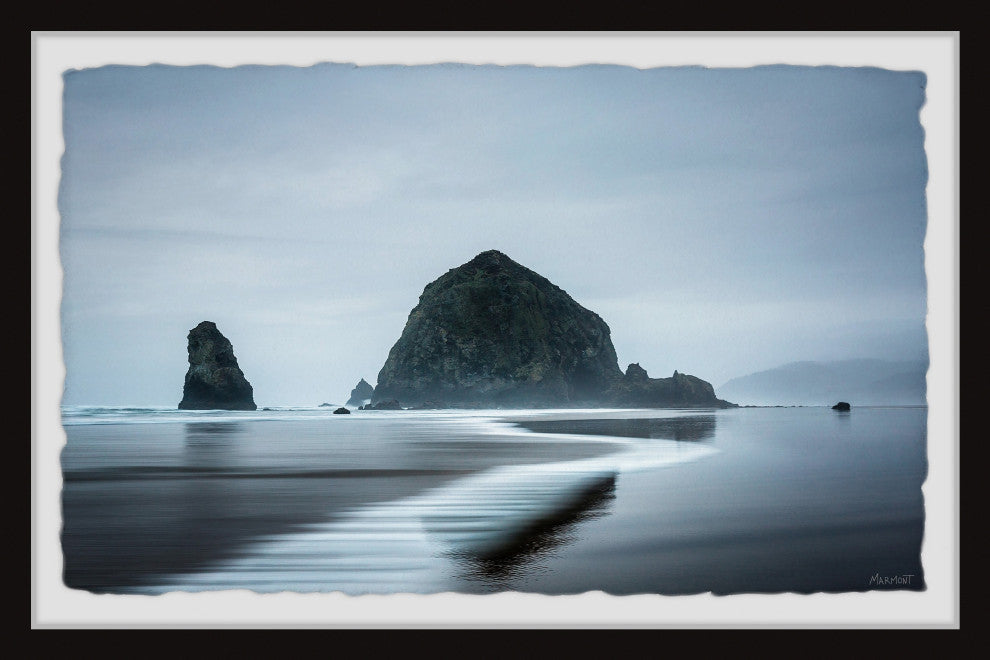 "Reflective Beach" Framed Painting Print, 12x8