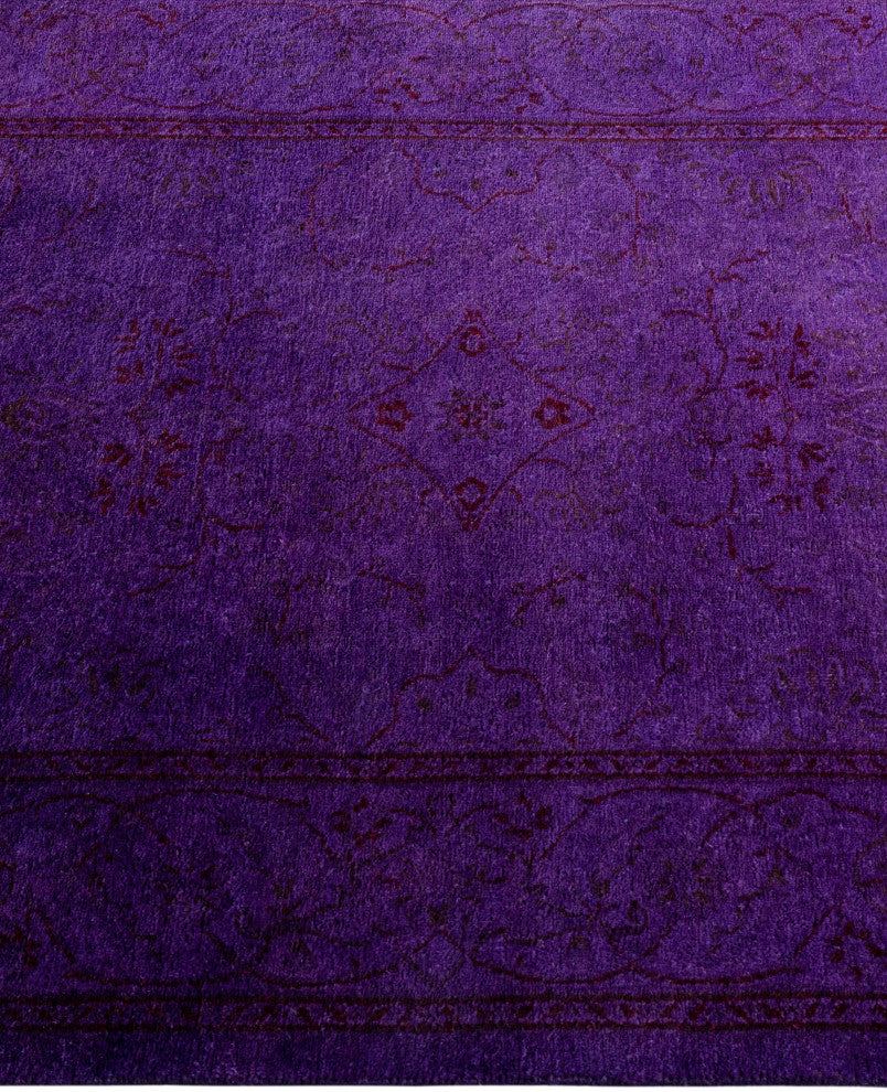 Overdyed One-of-a-Kind Hand-Knotted Area Rug Purple, 2' 8" x 4' 4"