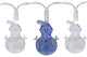 Set Of 20 Blue And Pure White LED Snowman Novelty Christmas Lights, White Wire