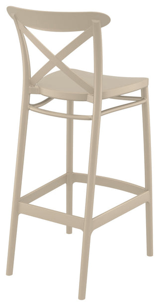 Cross Bar Stool, Set of 2, Taupe