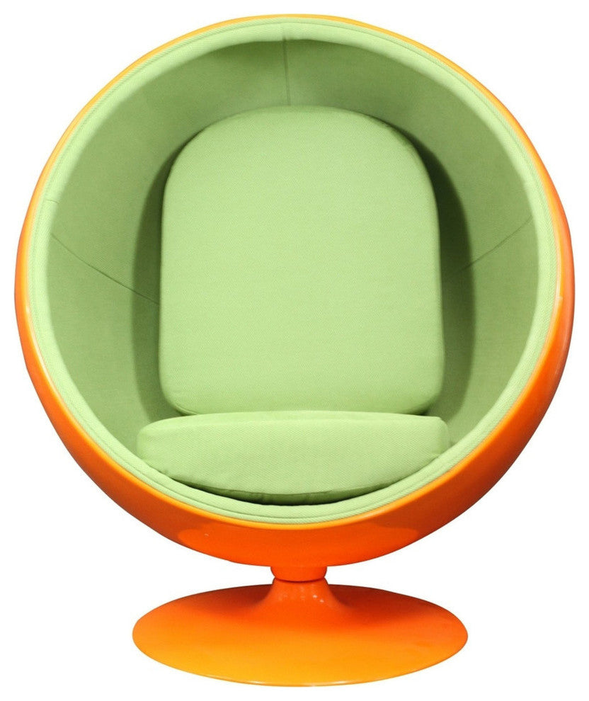 Modern Contemporary Living Room Lounge Chair Orange Green