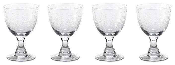 "Patia" 6" Tall Wine Glass, Red (Set of 4)