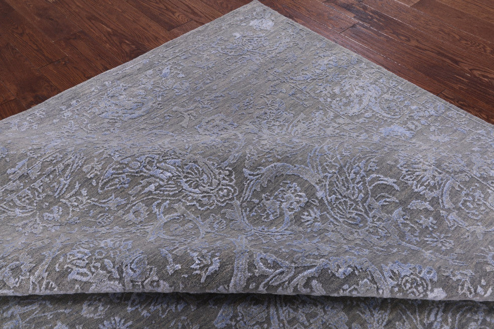 Hand Knotted Persian Wool and Silk Rug 8' 2" X 10' 3" Q6209