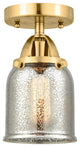 Small Bell Semi-Flush Mount, Satin Gold, Silver Plated Mercury