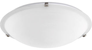 Quorum 4-Light Flush Mount, Satin Nickel