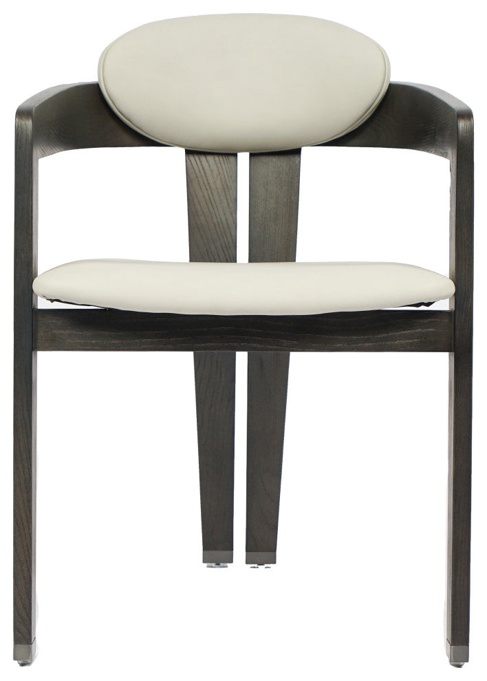 Modrest Thorne Light Grey and Dark Grey Arm Dining Chair