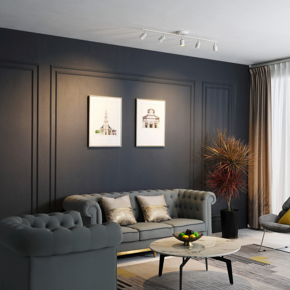 Vidalite Shura 5 Head LED Flush Mount FIxed Track Light, White