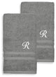 Denzi Hand Towels With Monogrammed Letter, Set of 2, R