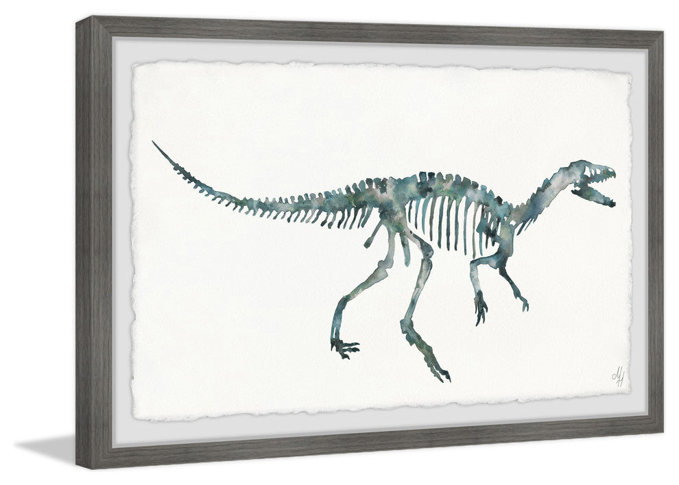 "Bluish Gray Skeleton" Framed Painting Print, 30"x20"