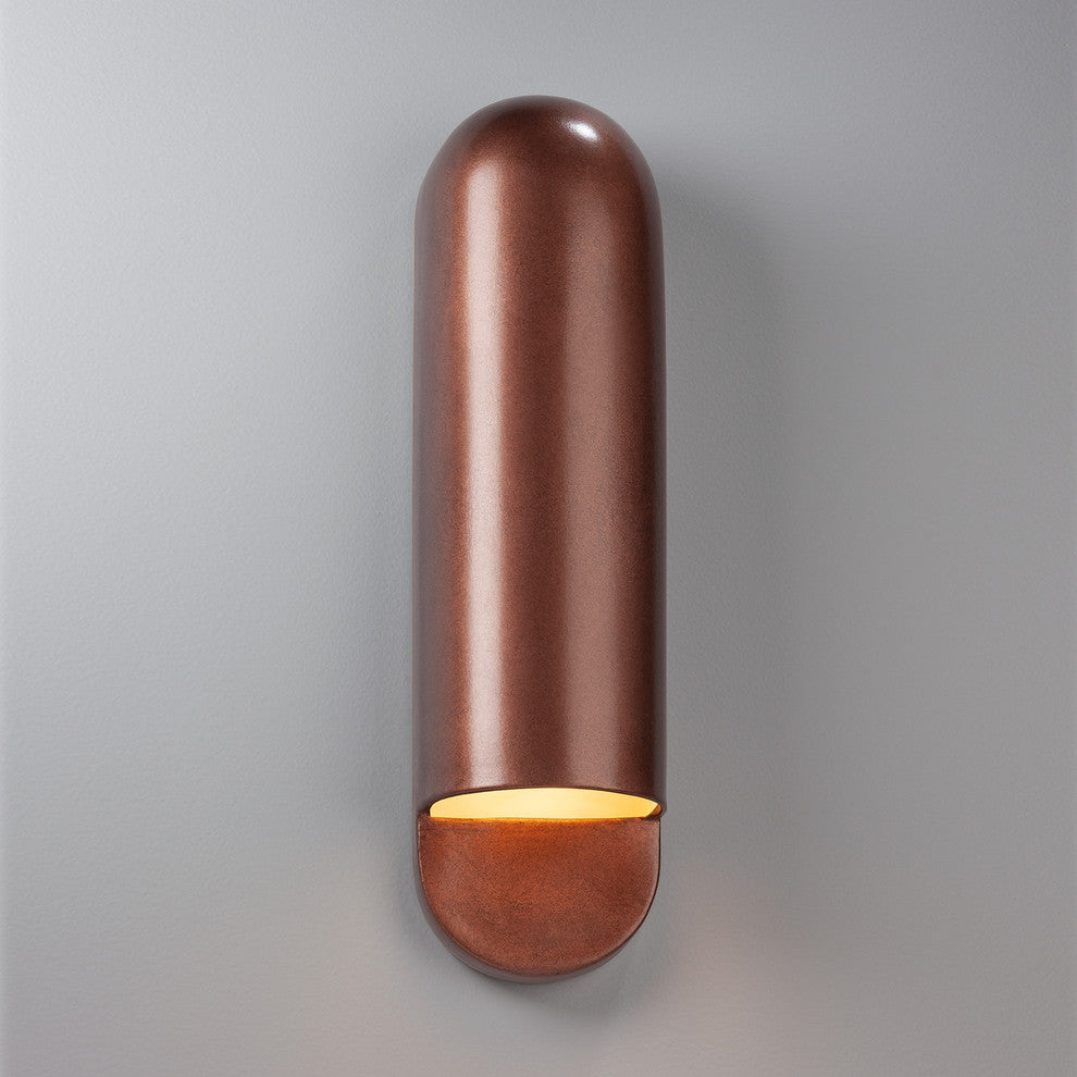 Capsule Outdoor Wall Sconce, Large, Incandescent, Antique Copper