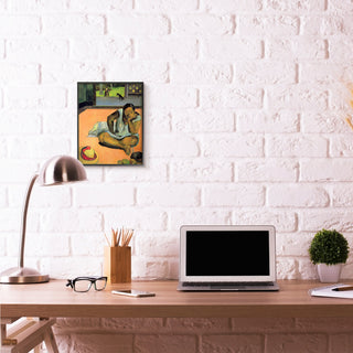 Waiting Native Figures Classic Painting, 11"x14"