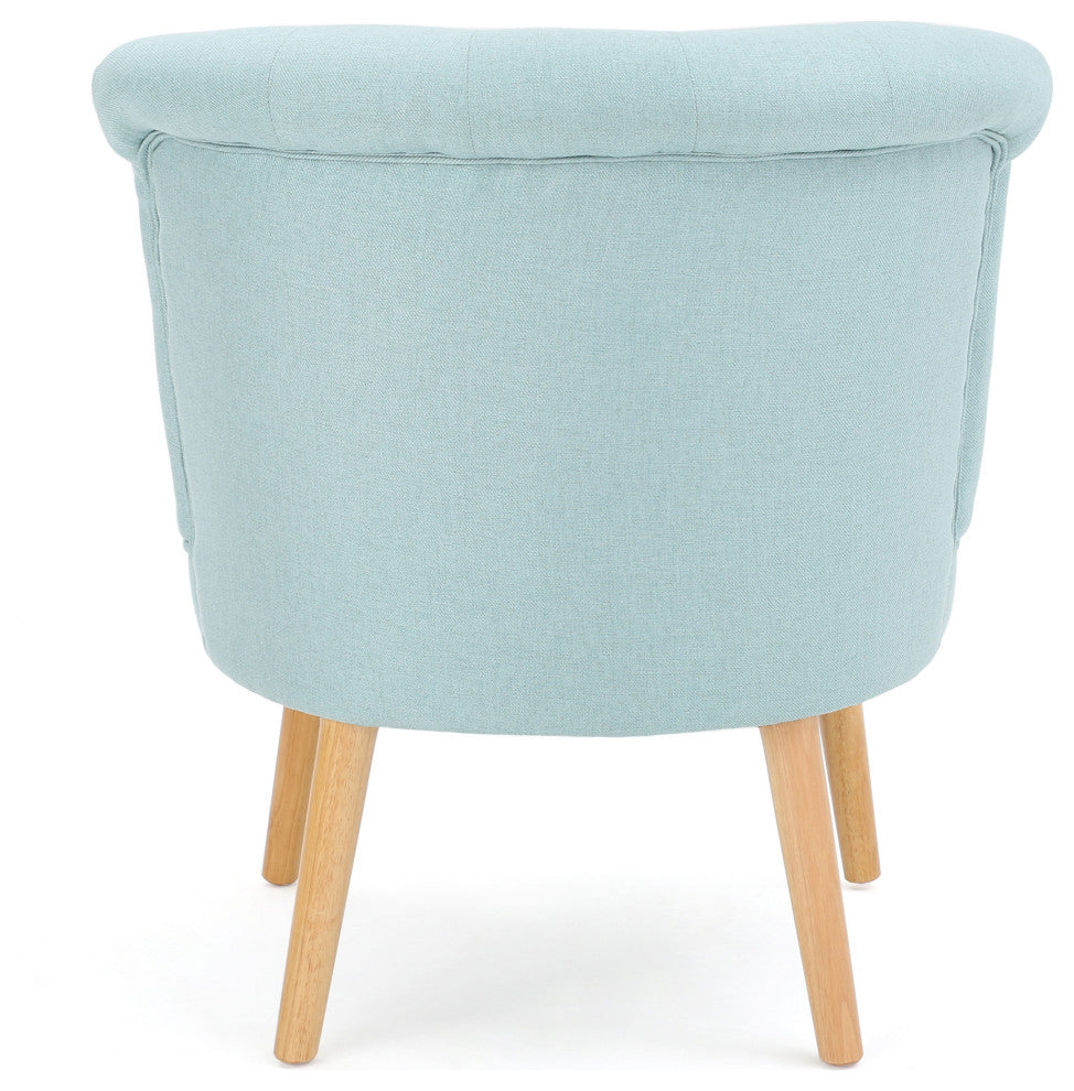 GDF Studio Donna Plush Modern Tufted Accent Chair, Light Blue