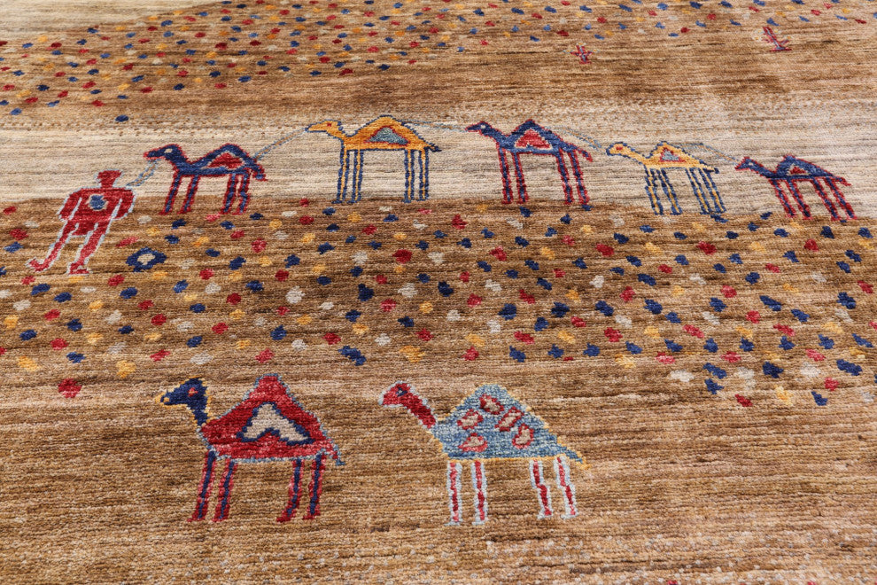 6' 5" X 9' 8" Persian Gabbeh Tribal Handmade Rug Q7933