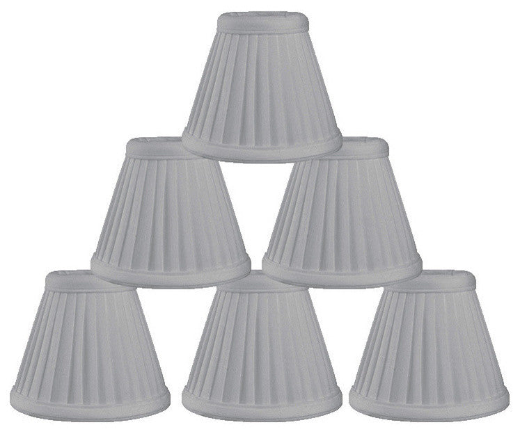 Pleated Empire Chandelier Lampshade Size 5, White, Set of 6
