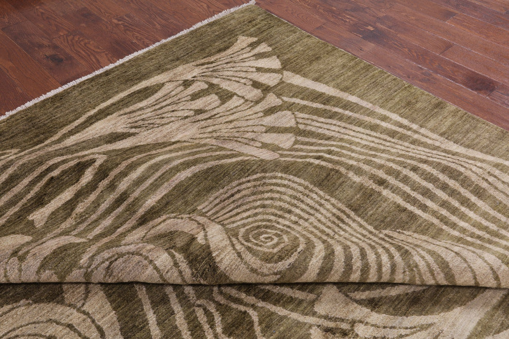 12' 2" X 18' 3" Modern Hand Knotted Wool Area Rug Q4435