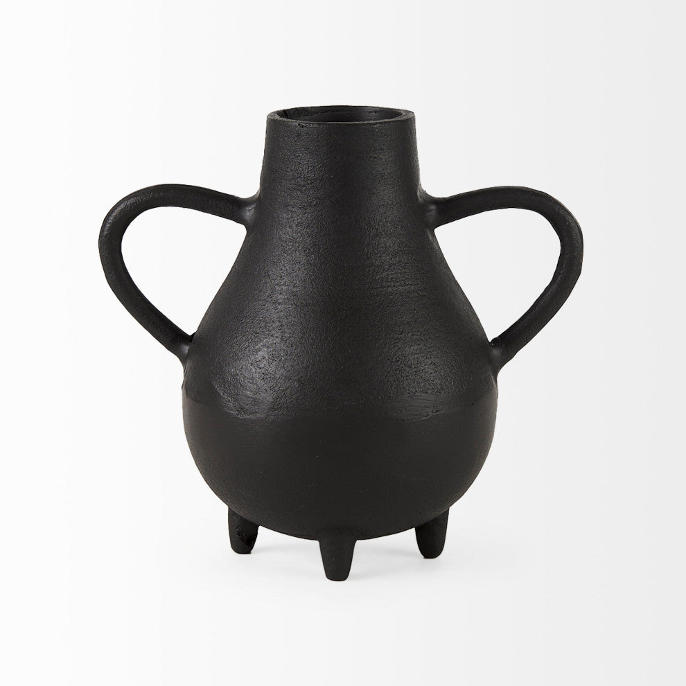 Cyrus 8.7Lx4.7Wx8.3H Black Two handled Vase Decorative Object