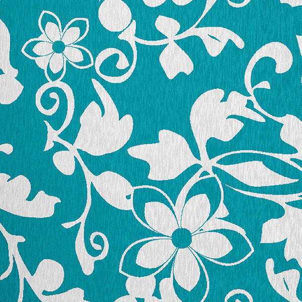 Evelyn Spring Chenille Rug, Turquoise, 5'x7'