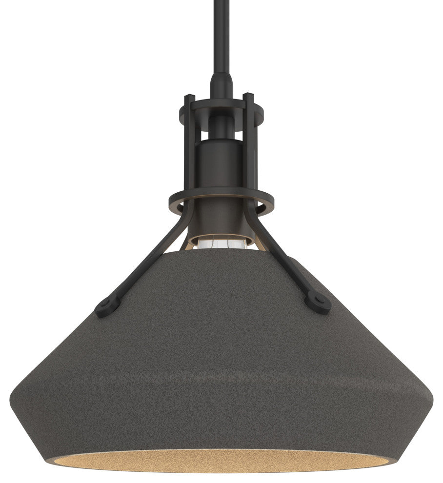 Henry with Chamfer Pendant, Black, Natural Iron Accents