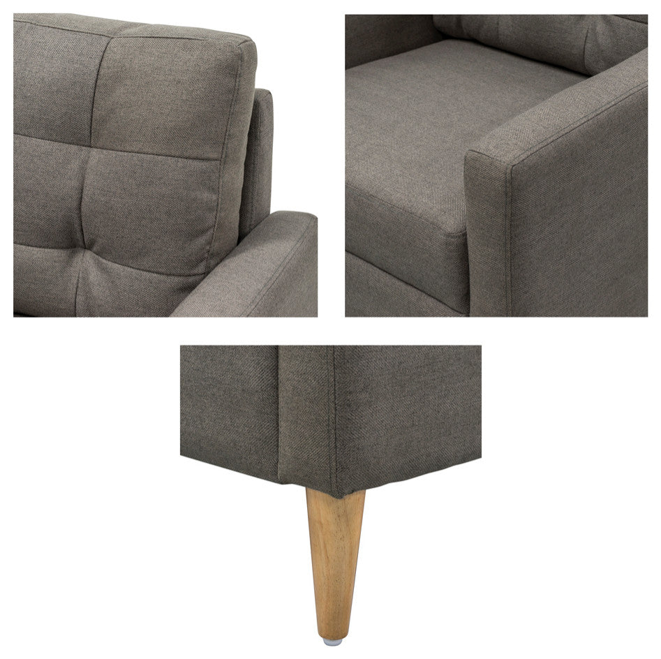 510 Design Dani Tufted back Accent Chair, Grey