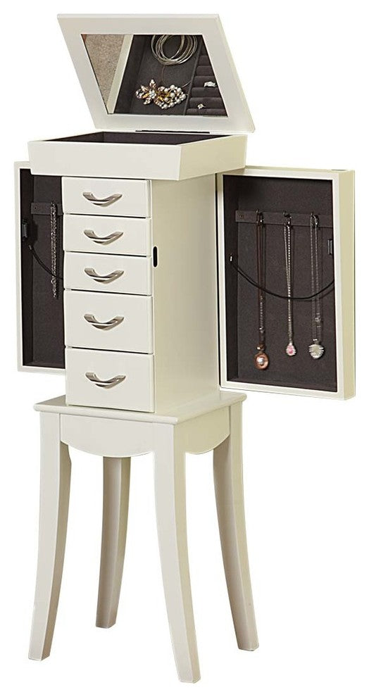 Eiffel Tower 5-Drawer Jewelry Armoire, White