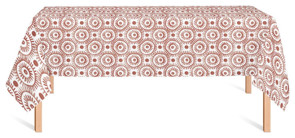 Boho Circles Red 58x102 Tablecloth