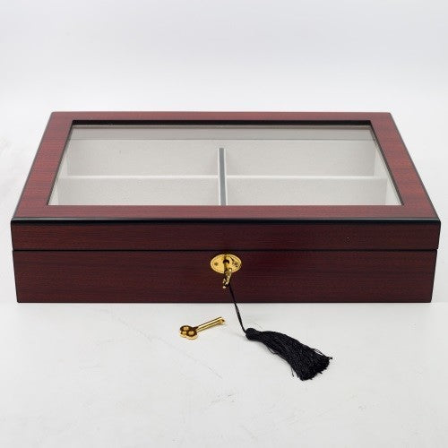 6-Eyeglass Display Case for Large Sunglasses, Cherry Wood, Cherry
