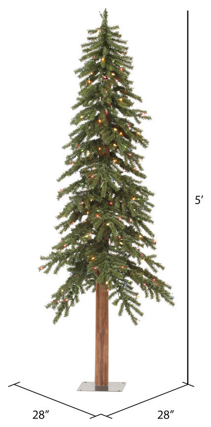 Vickerman A805152 5' Natural Artificial Christmas Tree, Multi-Colored Lights