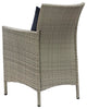 Side Dining Chair Armchair, Set of 2, Rattan, Gray Blue Navy, Outdoor