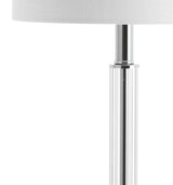 Dana 19.5" Crystal Column and Metal LED Table Lamp, Clear