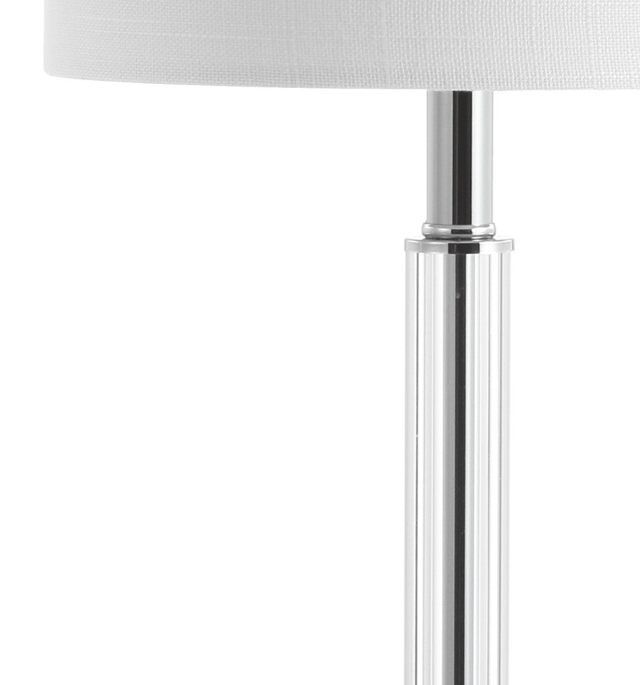 Dana 19.5" Crystal Column and Metal LED Table Lamp, Clear