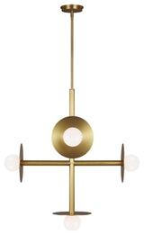 Nodes Large Chandelier, Burnished Brass