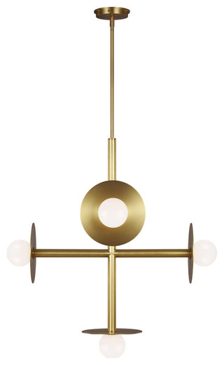 Nodes Large Chandelier, Burnished Brass