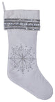Vickerman Qtx17012 Decorative 8"X19" Banded Snowflake Christmas Stocking