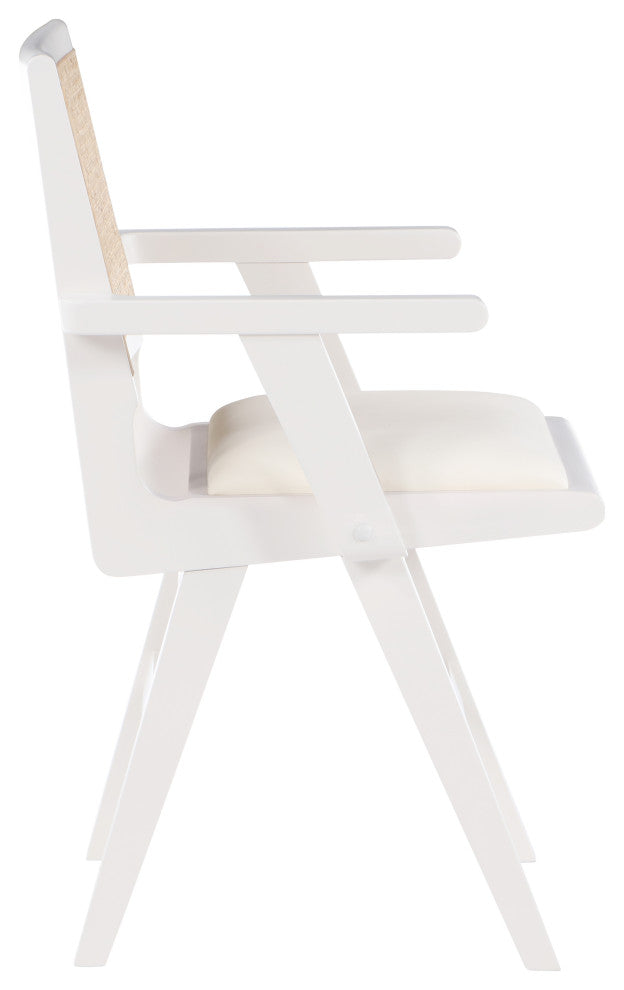 Abby Chair, White, White Finish, Arm Chair