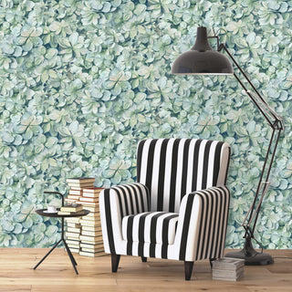 Green & Blue Hydrangea Peel & Stick Wallpaper