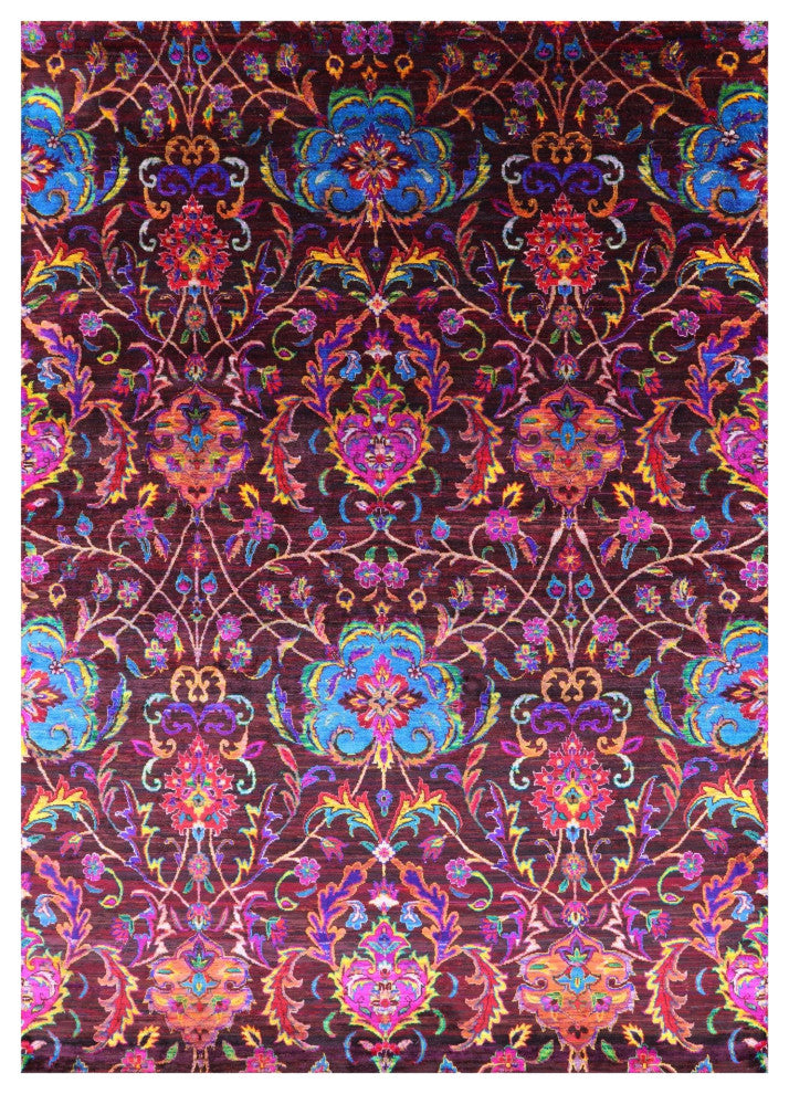 5' 8" X 7' 9" Persian Silk Hand Knotted Rug Q6807
