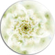 Full Bloom Fractal Flower In White, Flower Round Metal Wall Art, 36"
