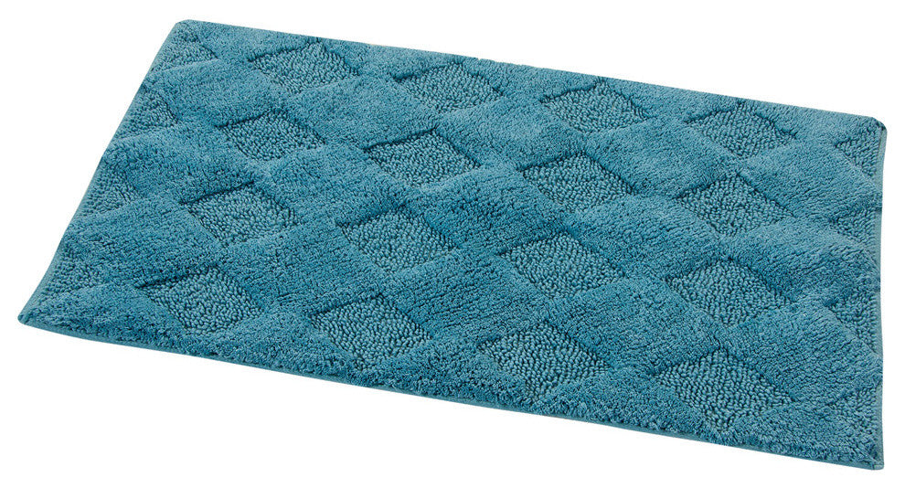 Bath Rug Cotton, 2 Piece Set, 24"x17" and 34"x21", Arctic Blue, Charlotte