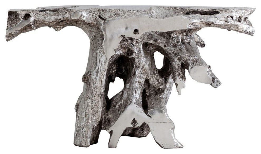 Brivo Freeform Console Table, Silver Leaf