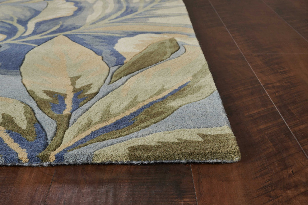 HomeRoots 30" X 120" Blue Wool Rug